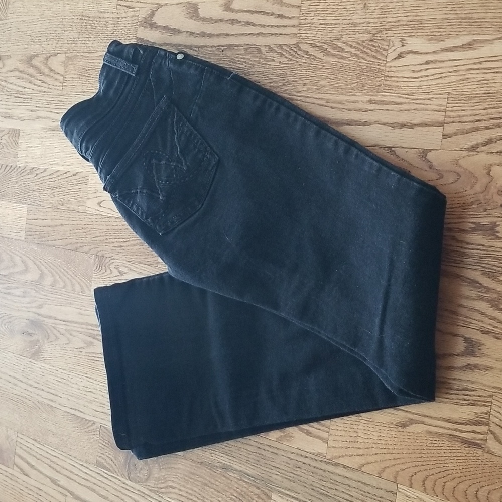 (0x34L) Wrangler Black Denim Bootcut Jeans Classic Modern Cowgirl Western